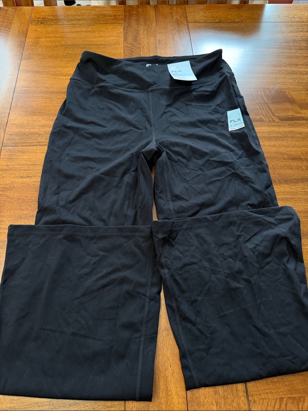 Black Stretch Flare Leggings with Supportive Waistband
